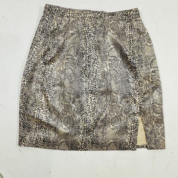 Vintage Rina Rossi Python Snake Print Satin Mini Skirt Size 6 Made in USA Y2K - Picture 3 of 10